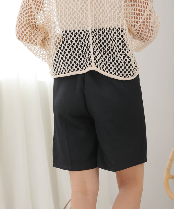 LINEN-LIKE TWEED SHORTS