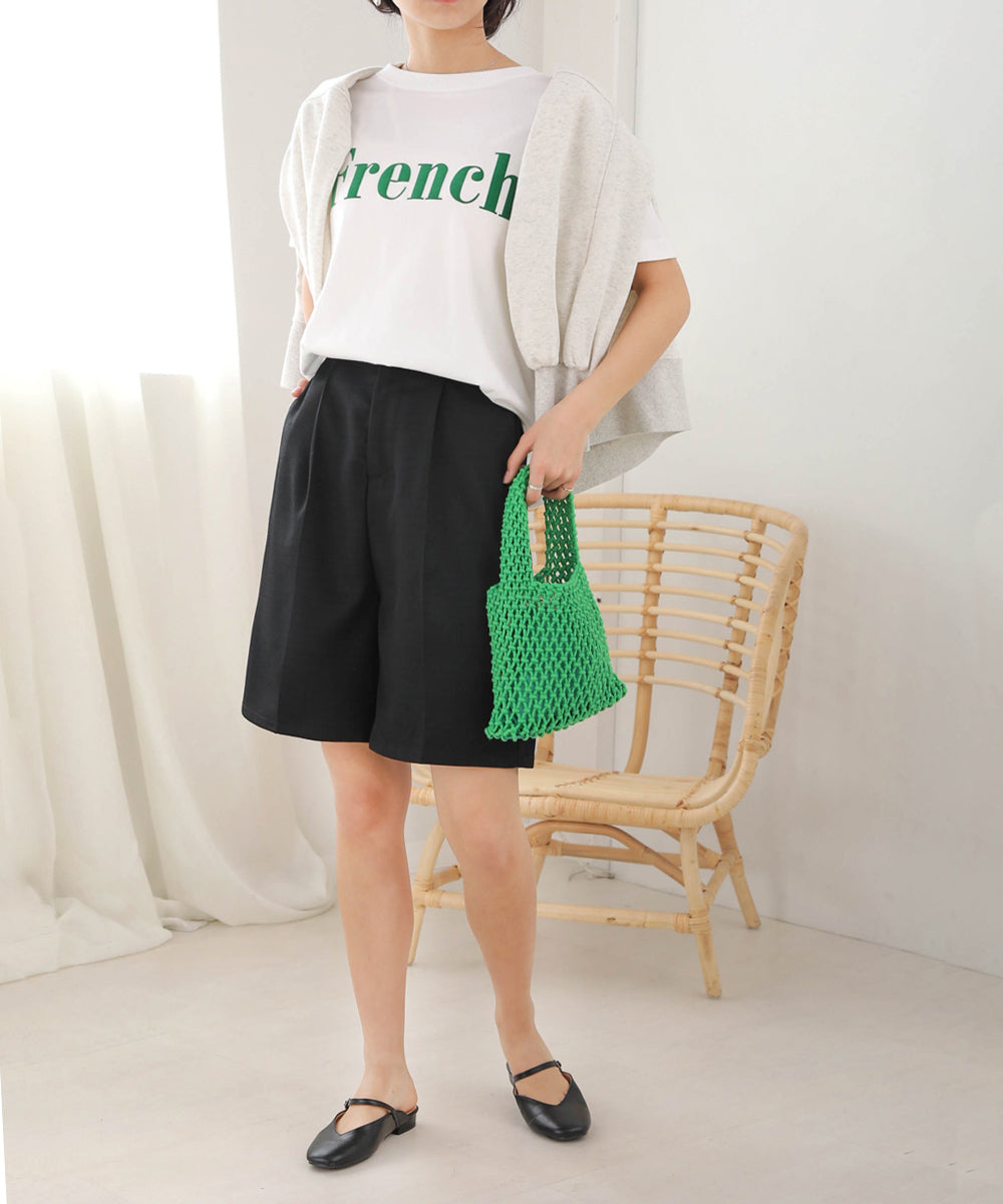 LINEN-LIKE TWEED SHORTS