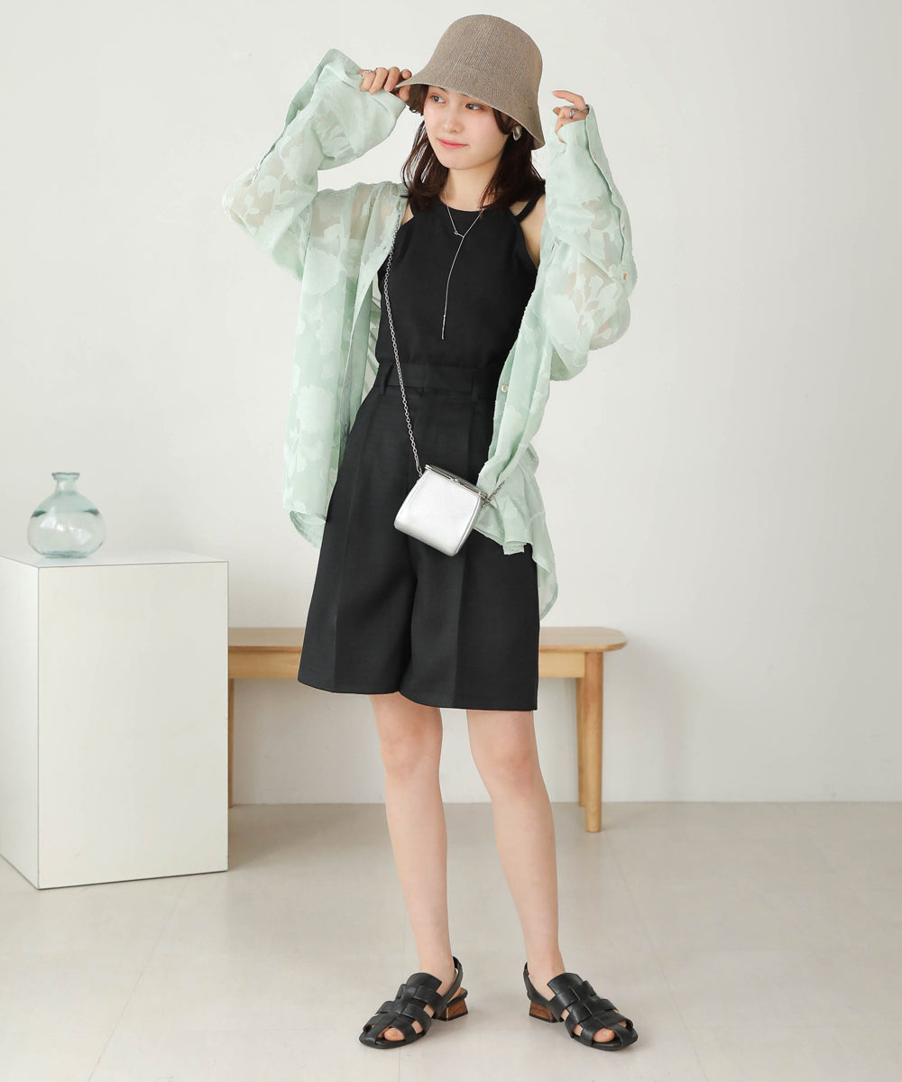 LINEN-LIKE TWEED SHORTS