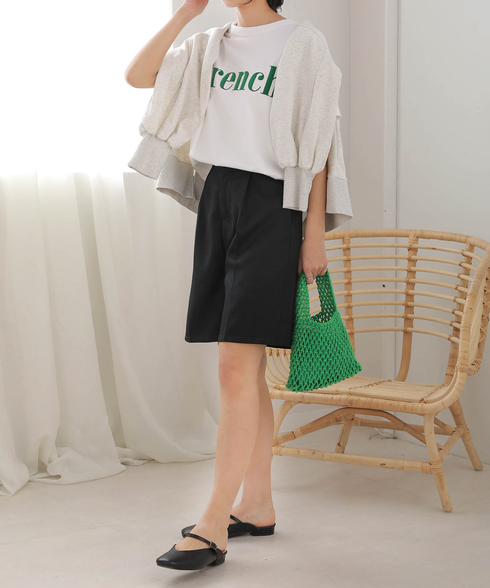 LINEN-LIKE TWEED SHORTS