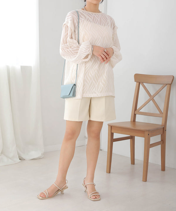 LINEN-LIKE TWEED SHORTS