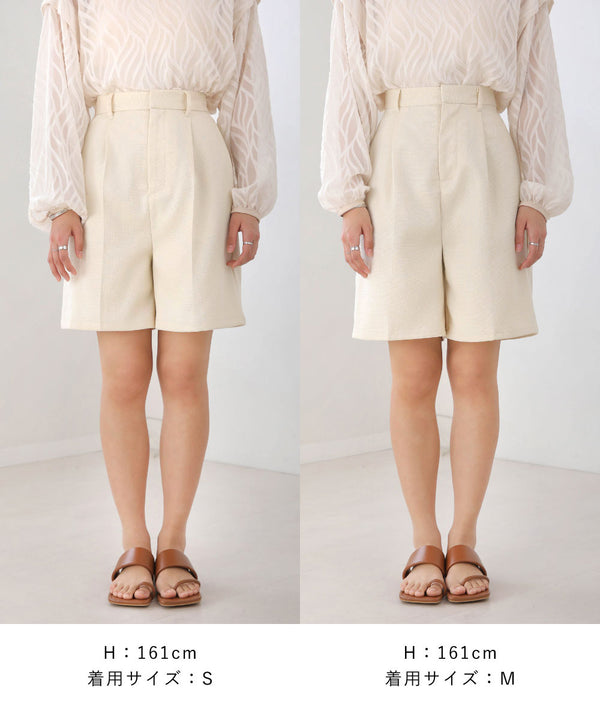 LINEN-LIKE TWEED SHORTS