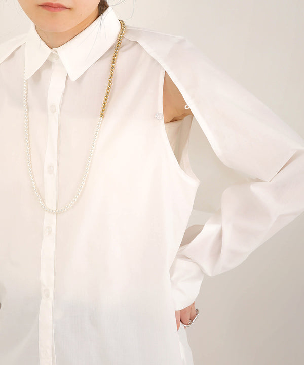 LAYERED STRIPES CAPE SHIRT