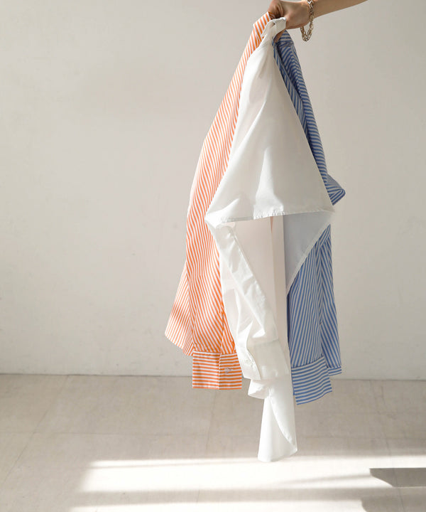 LAYERED STRIPES CAPE SHIRT