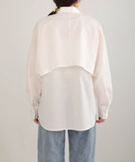 LAYERED STRIPES CAPE SHIRT