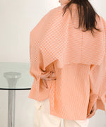LAYERED STRIPES CAPE SHIRT