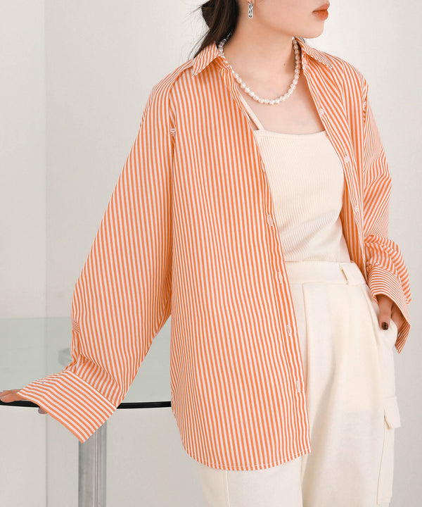 LAYERED STRIPES CAPE SHIRT