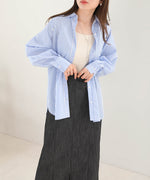 LAYERED STRIPES CAPE SHIRT
