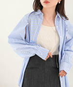 LAYERED STRIPES CAPE SHIRT