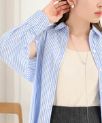 LAYERED STRIPES CAPE SHIRT