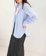 LAYERED STRIPES CAPE SHIRT