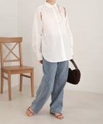 LAYERED STRIPES CAPE SHIRT