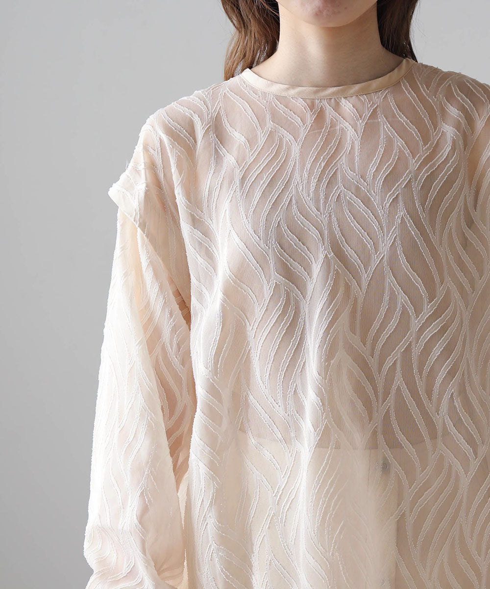 2way High-neck Sheer Tops